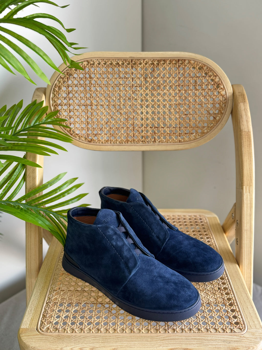 Zegna Triple Stitch Mid-Top Sneakers