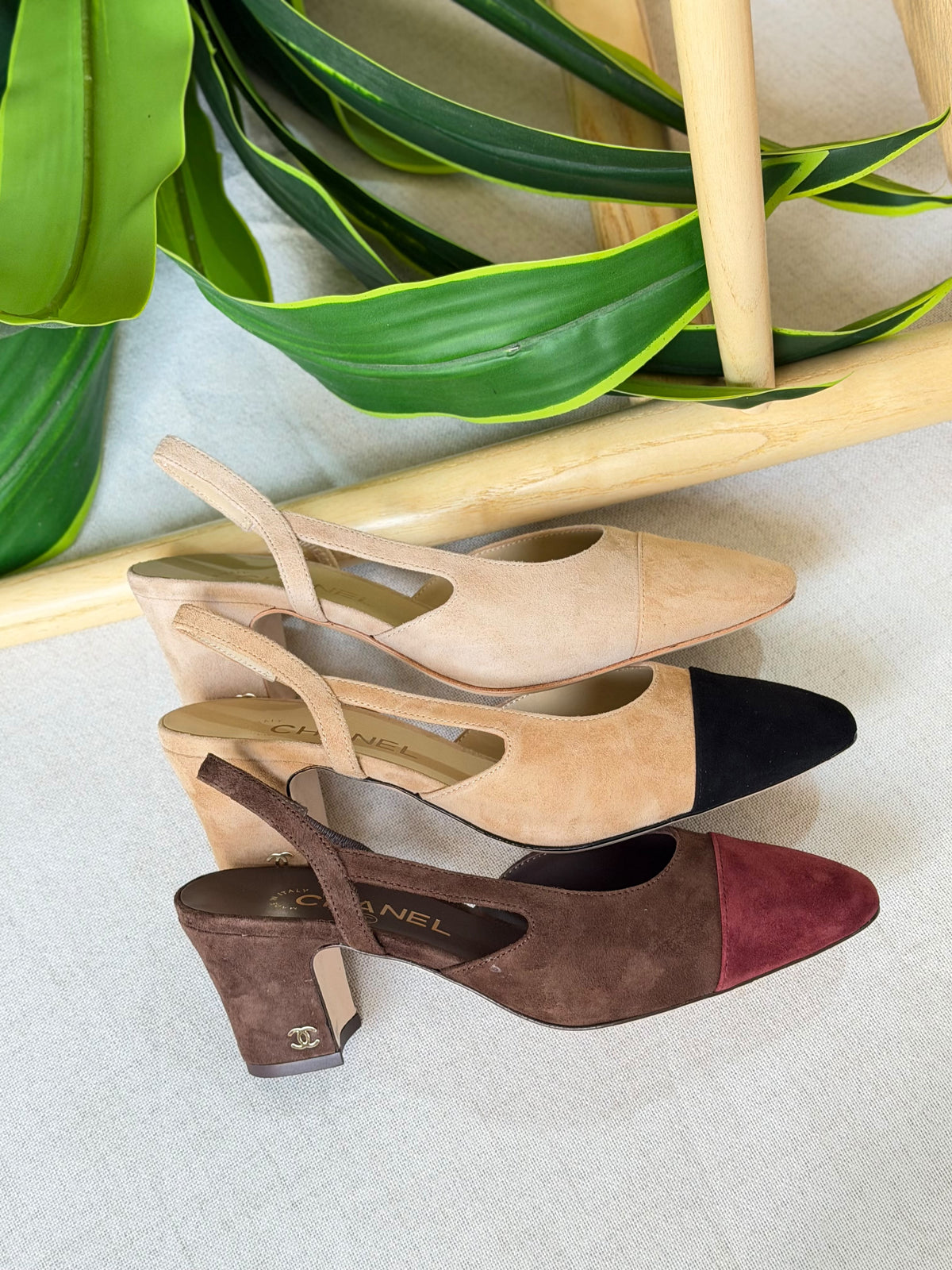 Chanel Suede Slingback Pumps