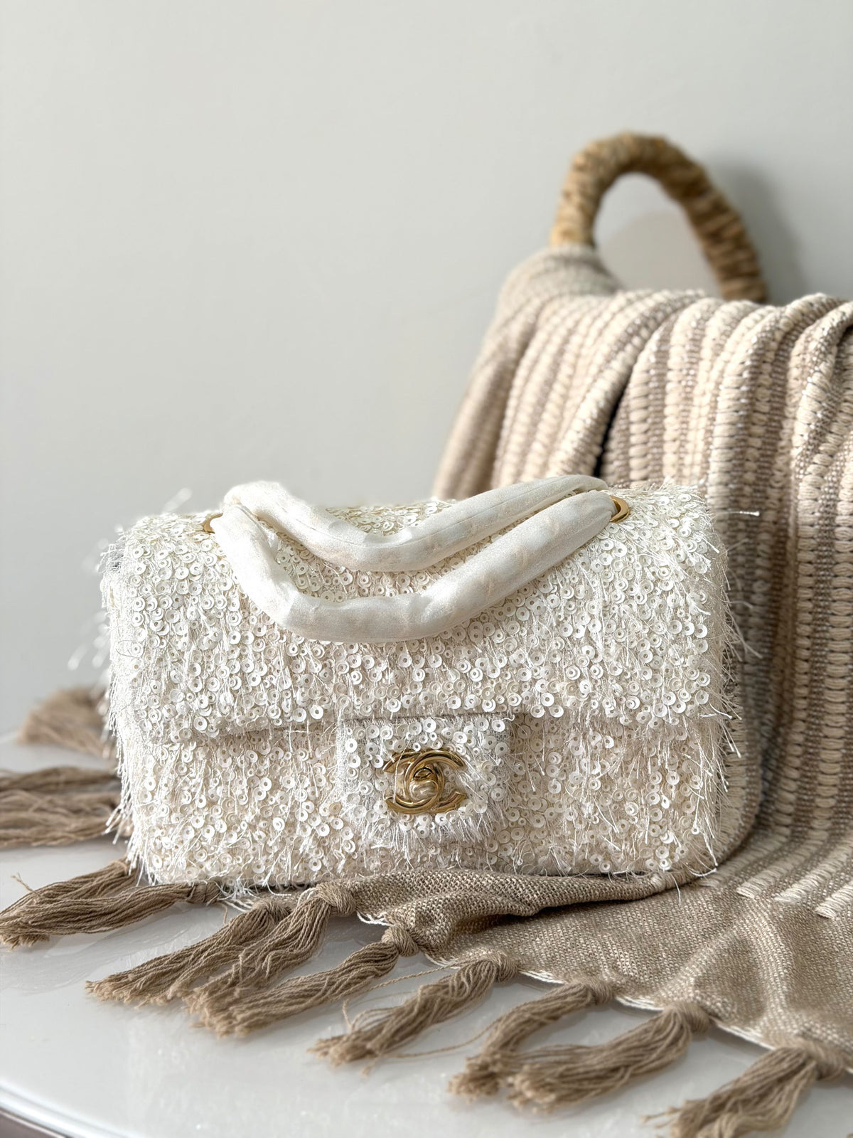 Chanel Small Flap Bag in Fringed Sequins