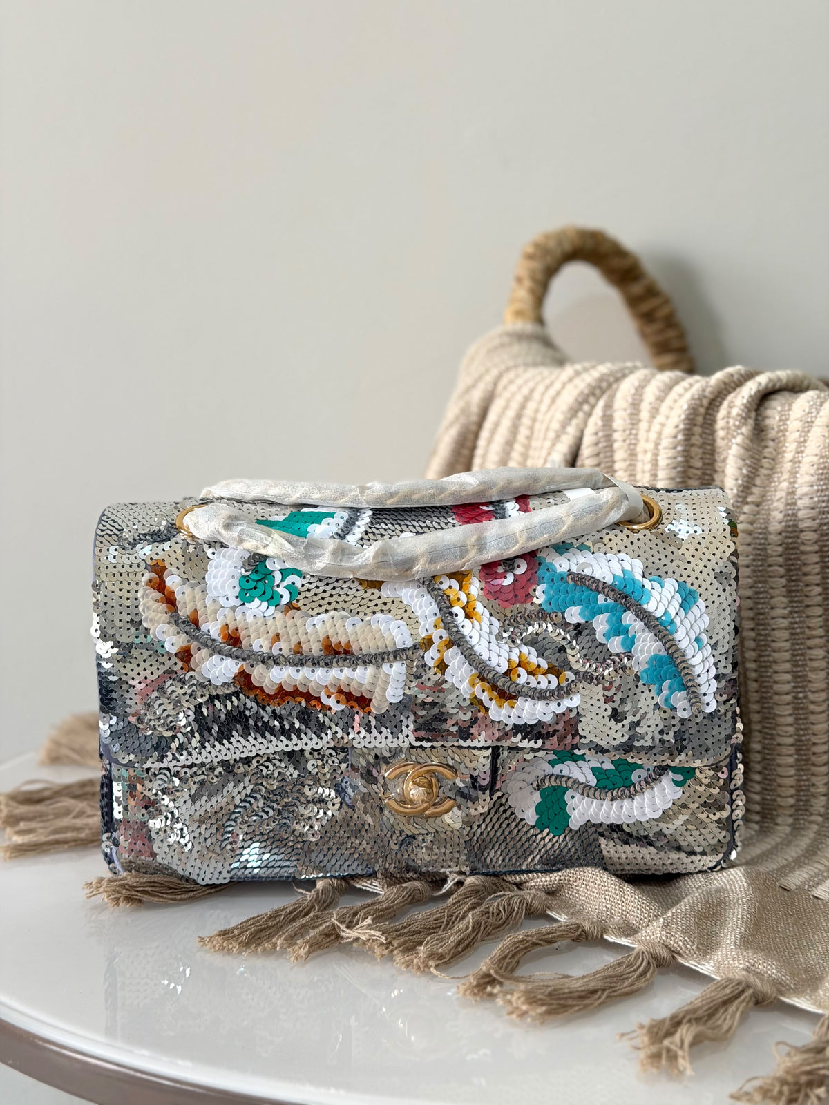 Chanel Small Flap Bag in Fringed Sequins