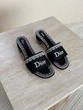 Dior Embroidered Block-Heel Mules