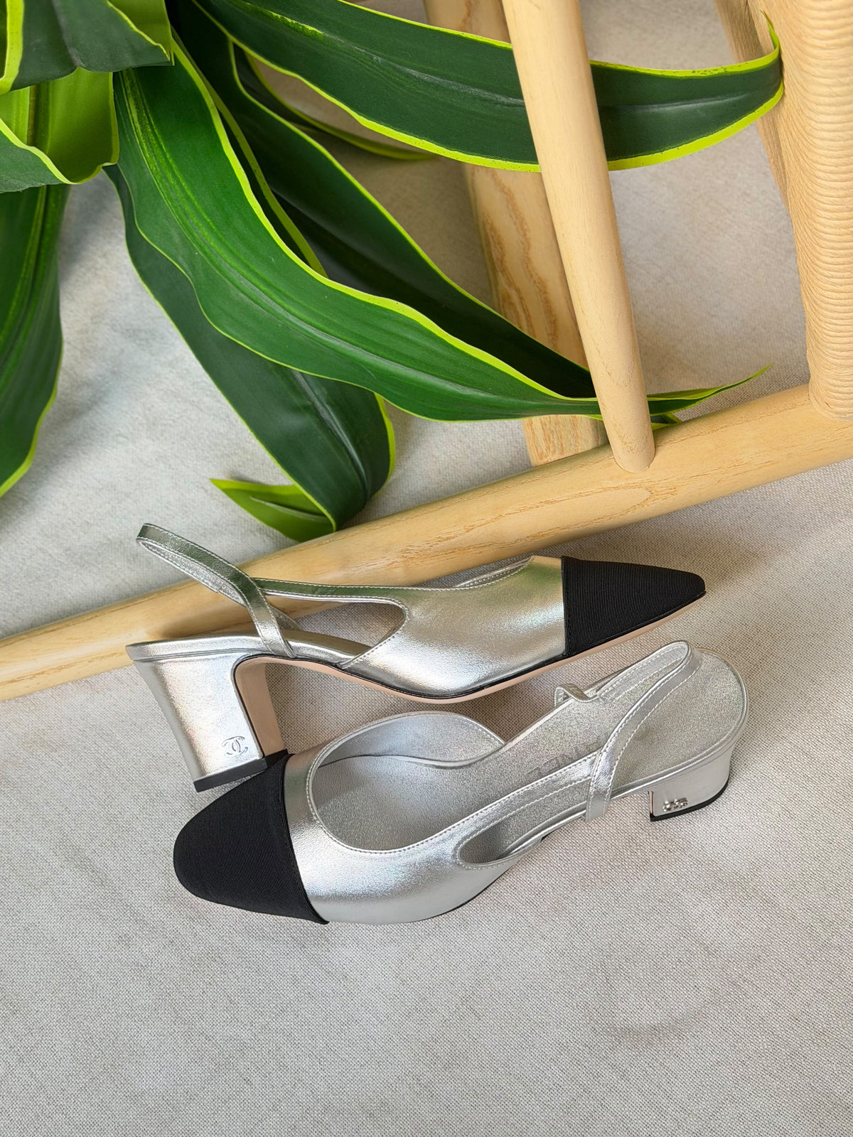 Chanel Suede Slingback Pumps