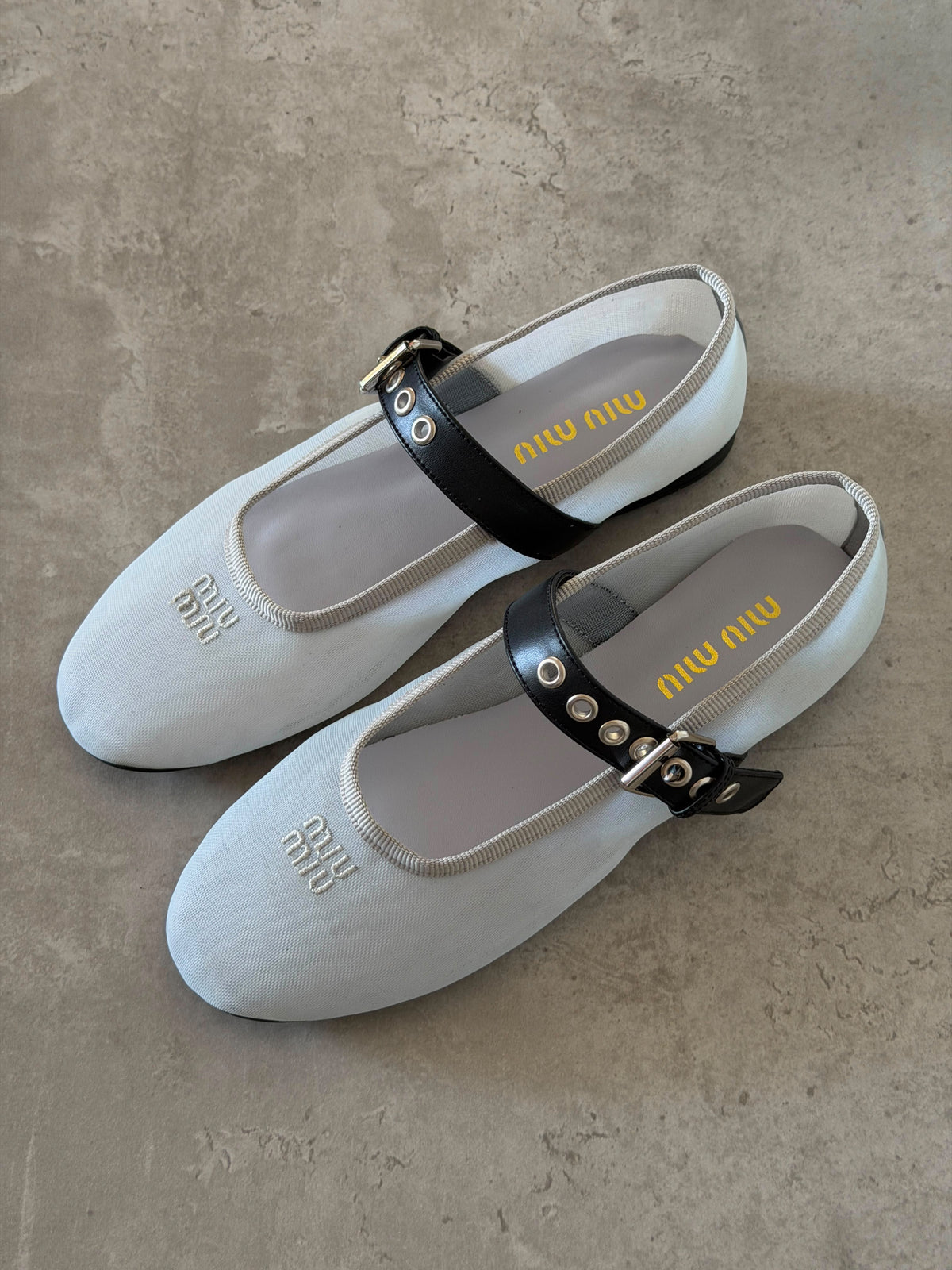 Miu Miu Mesh Fabric Ballerina Flat