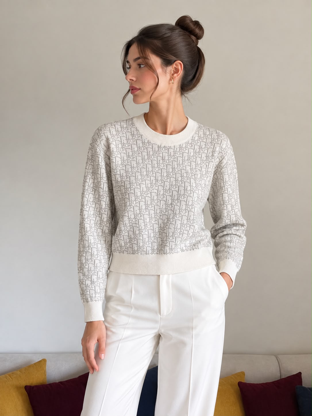 Dior Oblique Long-Sleeve Sweater