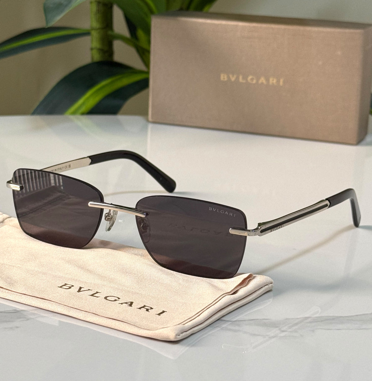 Bvlgari Serpenti Viper Rimless Sunglasses