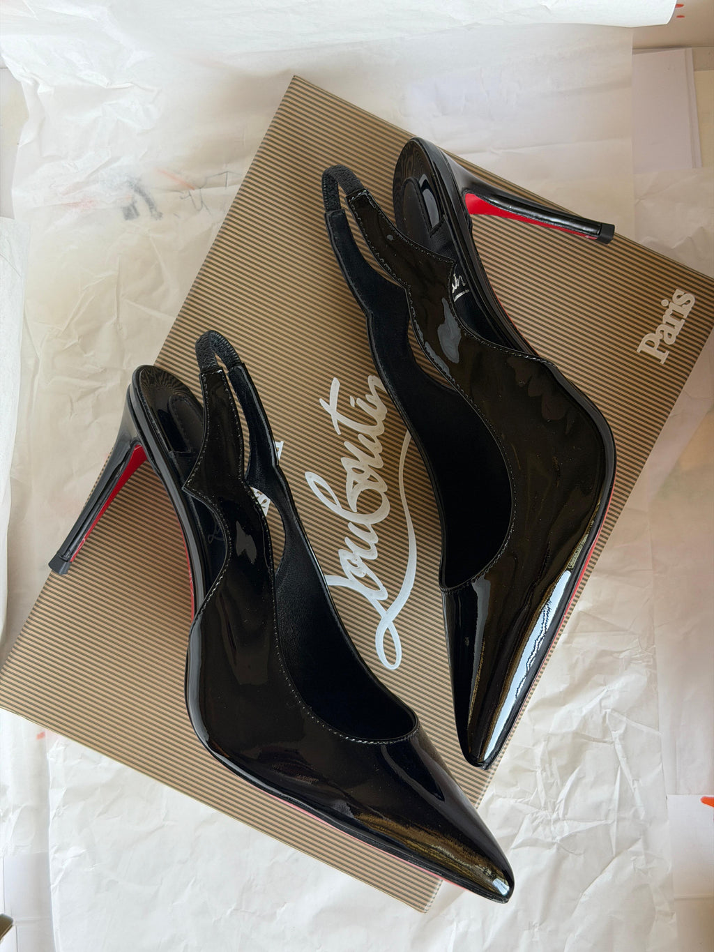 Christian Louboutin Hot Chick Sling Patent Leather Pump