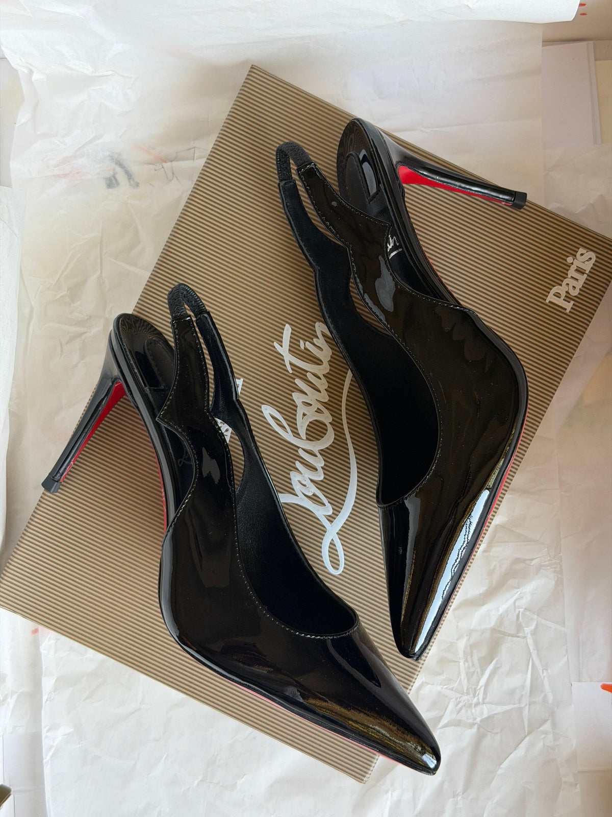 Christian Louboutin Hot Chick Sling Patent Leather Pump