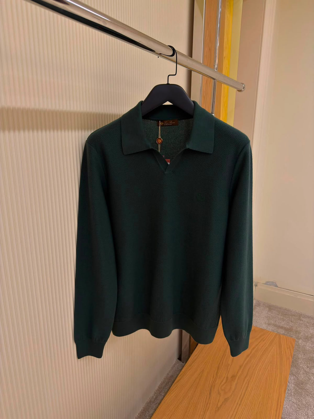 Loro Piana Buttonless Knit Polo Shirt