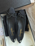 Chanel Mesh Grosgrain CC Cap-Toe Ballerina Flats