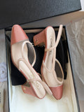 Chanel Grosgrain and Mesh Interlocking CC Slingback Pumps