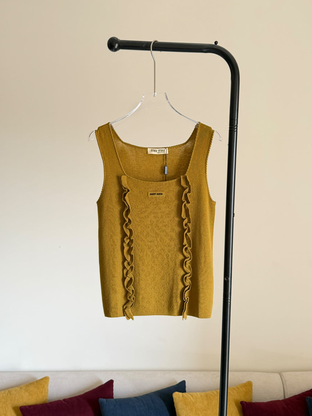 Miu Miu Cashmere and Silk Ruffle-Trim Tops