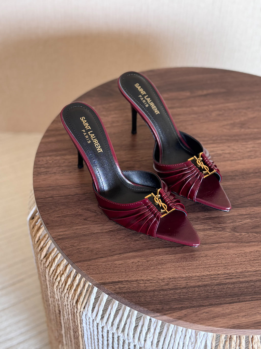 Saint Laurent Babylone Mules in Smooth Leather