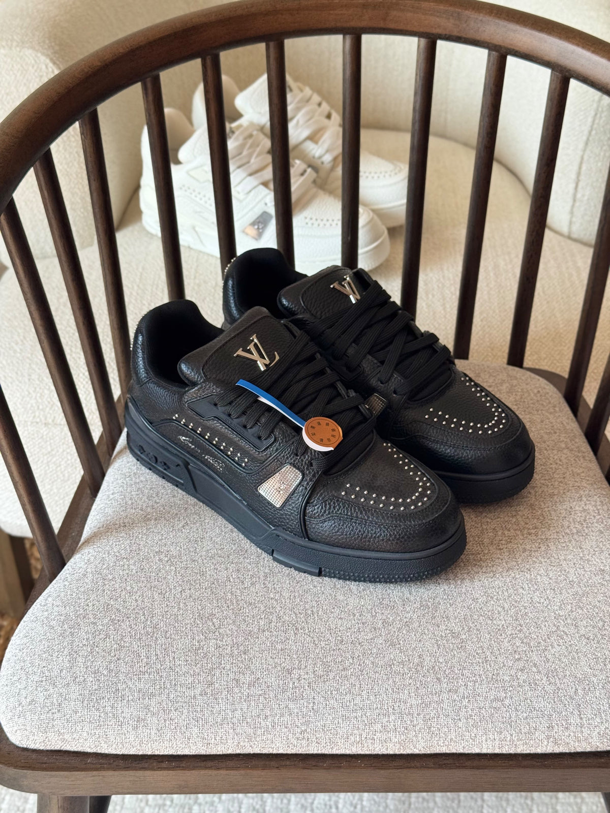 Louis Vuitton LV Trainer Sneakers with Strass Stud Accents