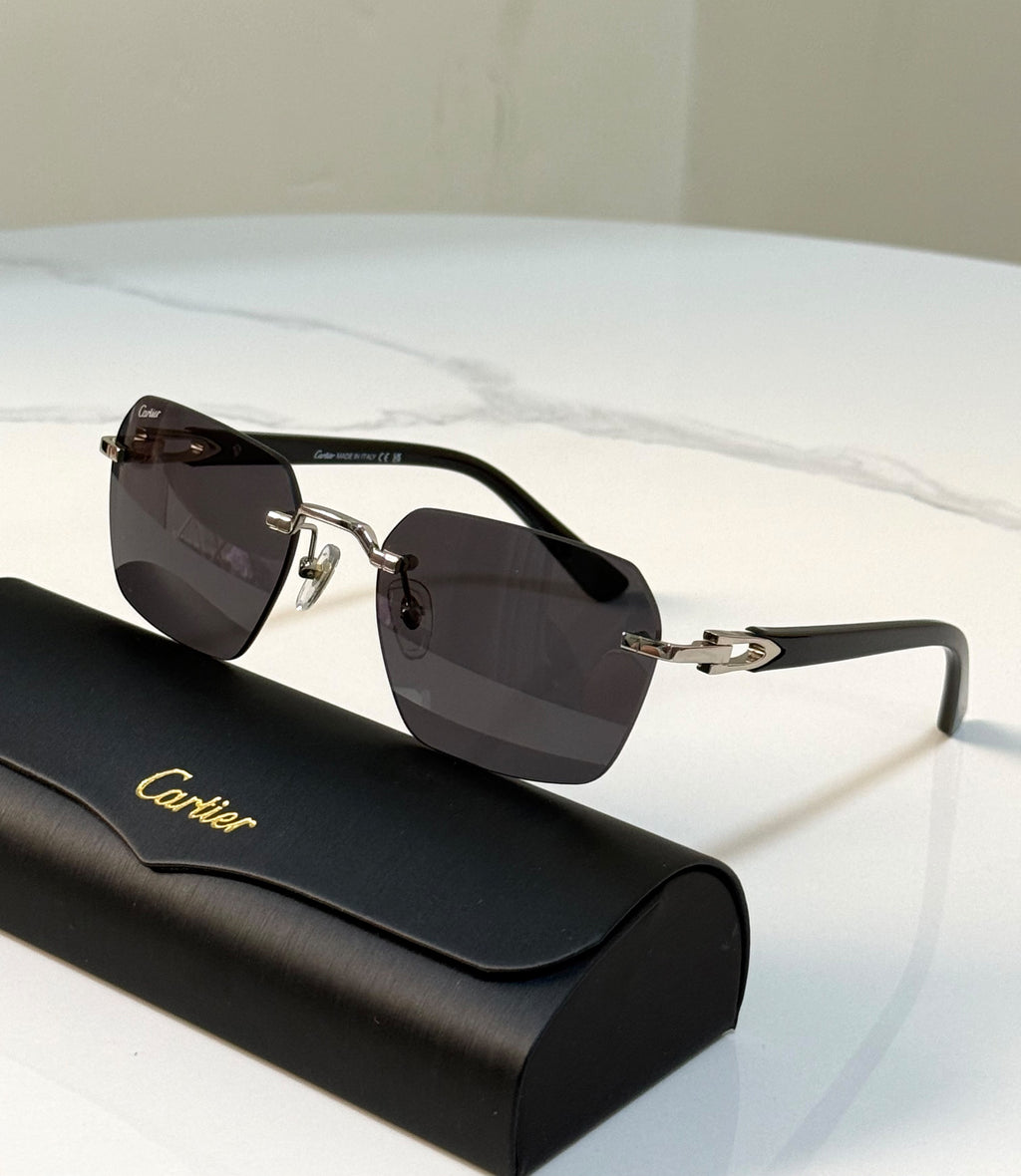 Signature C de Cartier Rimless Rectangle Sunglasses