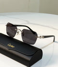 Signature C de Cartier Rimless Rectangle Sunglasses