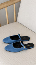 Celine Macaron Mule in Goatskin and Denim