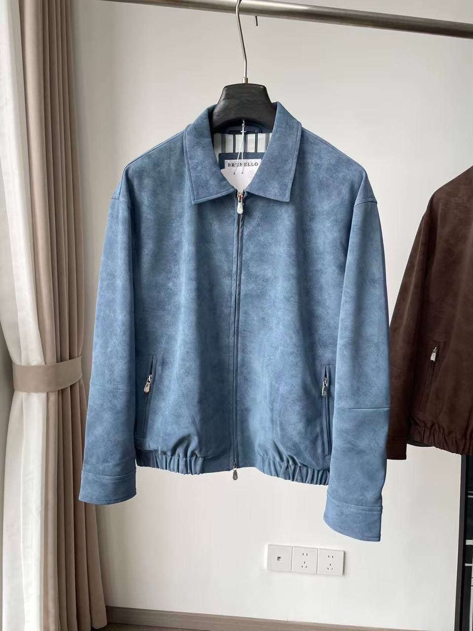 Brunello Cucinelli Suede Zip Blouson Jacket