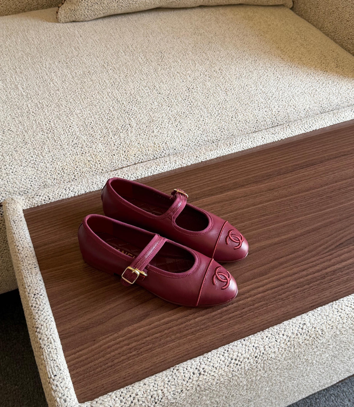 Chanel Quilted Lambskin Mary Jane Ballerina Flats