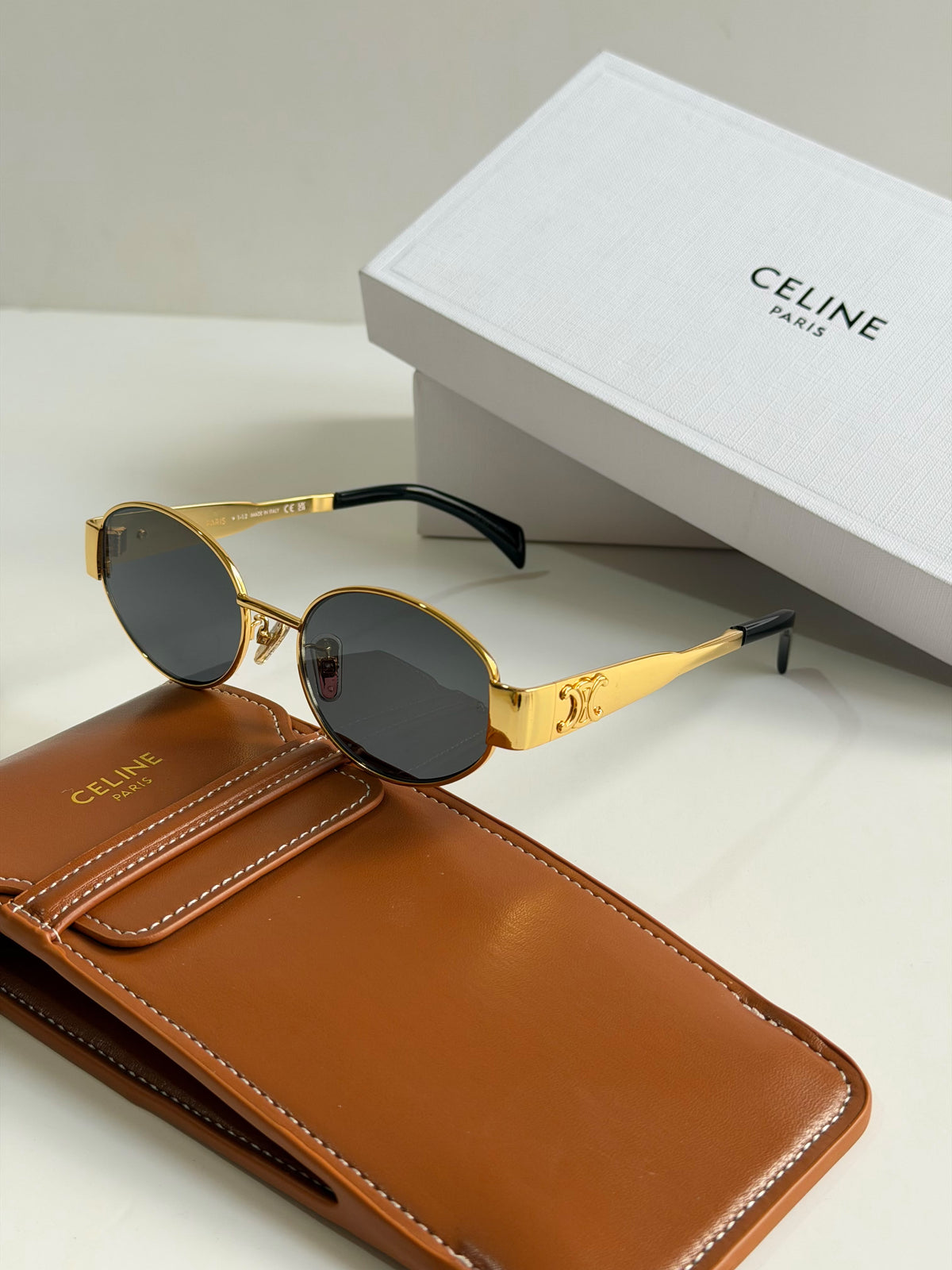 Celine Triomphe Metal Oval Sunglasses