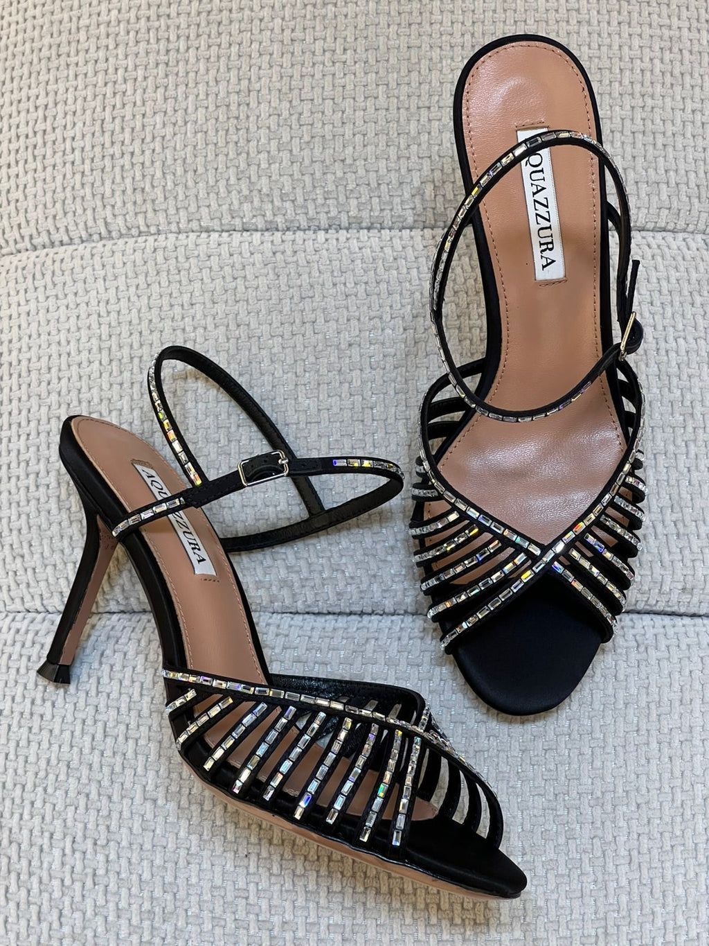 Aquazzura Hold Me Embellished Stiletto Sandals