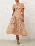 Zimmermann Rebellion Beaded Top and Midi Skirt Set in Blush Mermaid