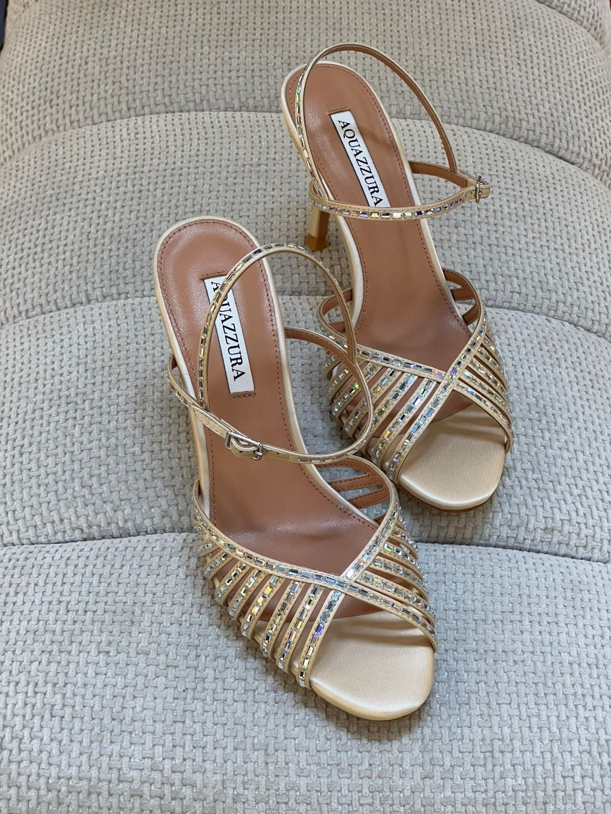 Aquazzura Hold Me Embellished Stiletto Sandals