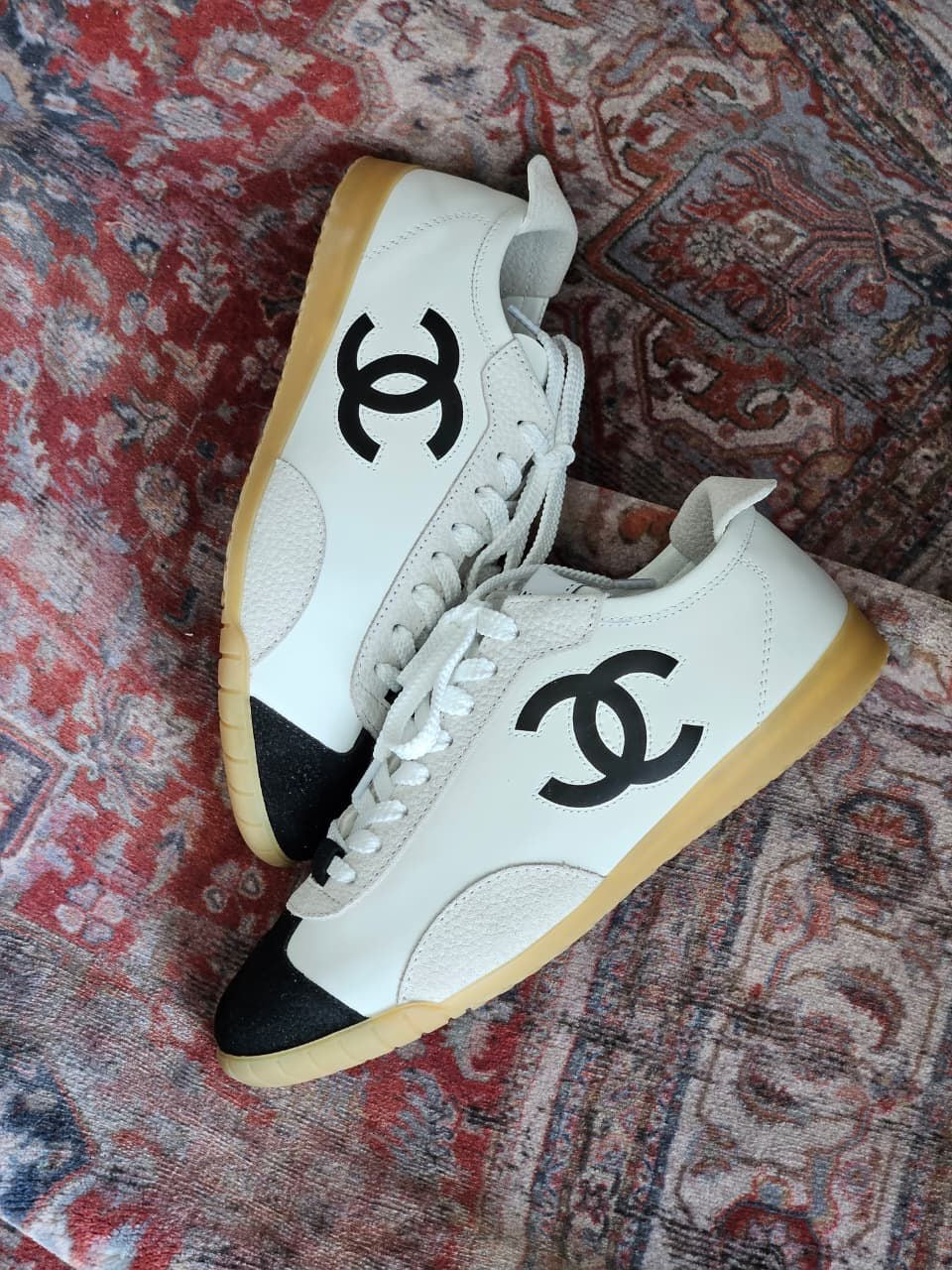Chanel Sneakers - Calfskin & embossed suede