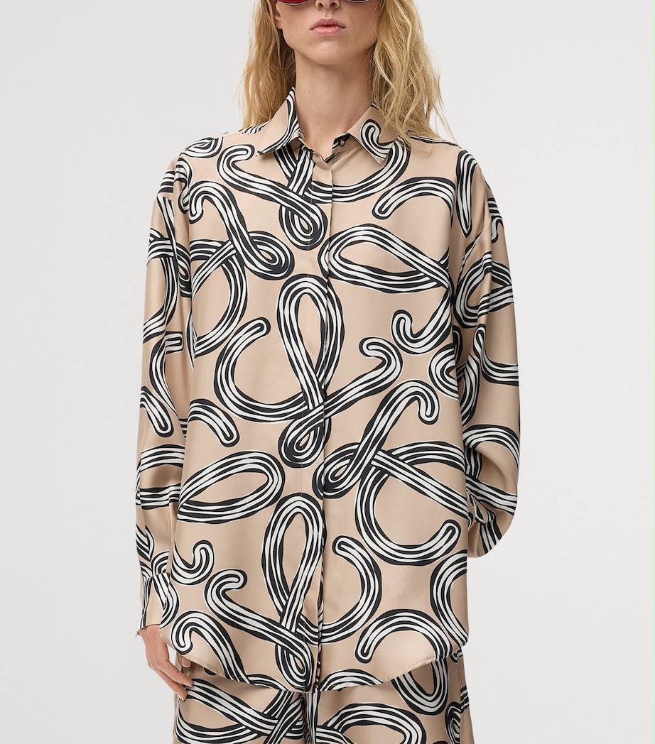 Loewe x Paula's Ibiza Anagram-Print Silk Twill Set