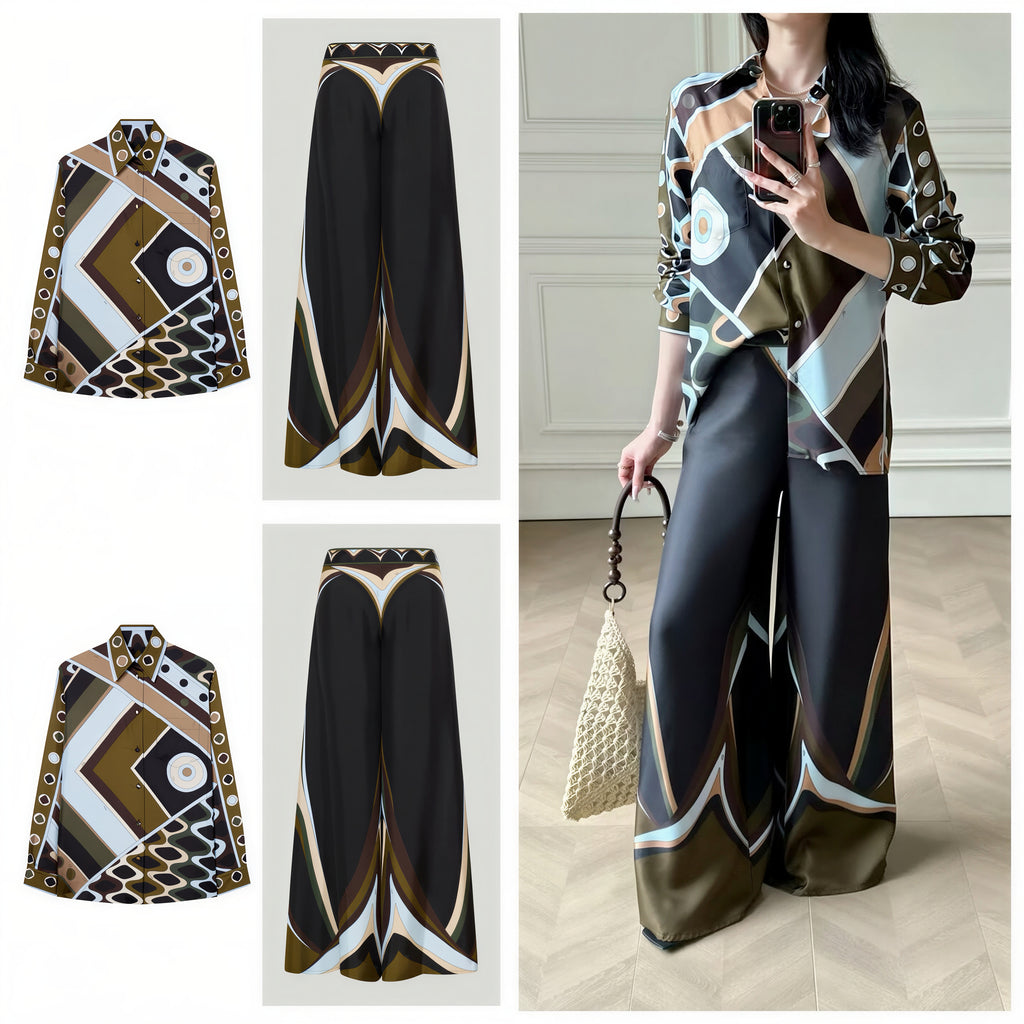 Pucci Fari Print Silk Palazzo Set