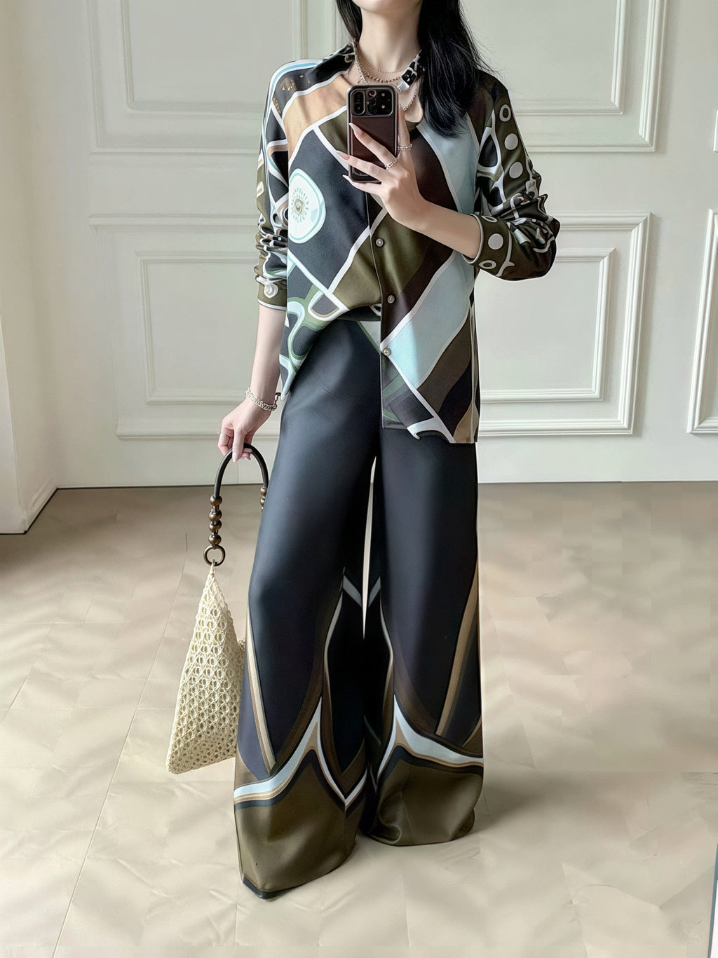 Pucci Fari Print Silk Palazzo Set