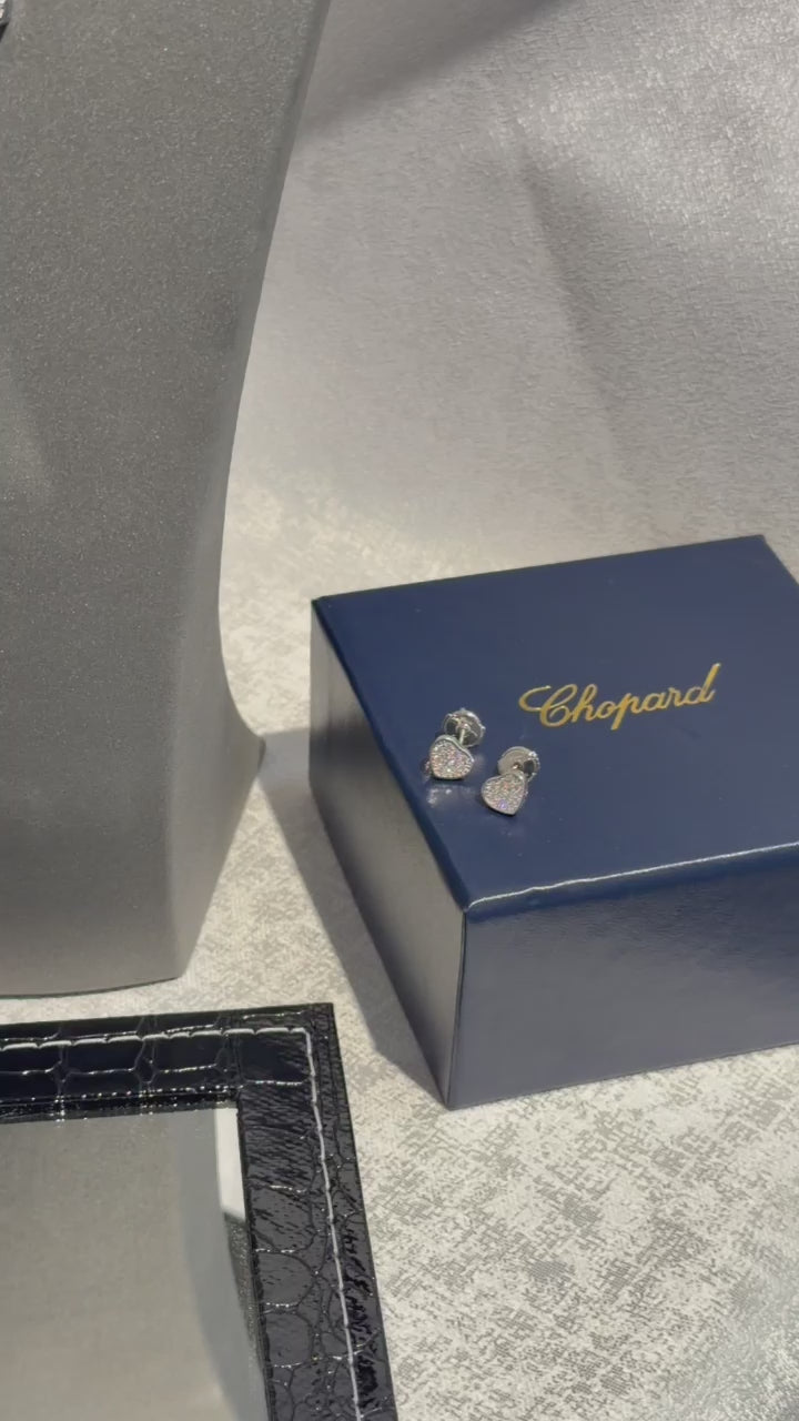 Chopard Happy Hearts White Gold Diamond Pendant & Earrings